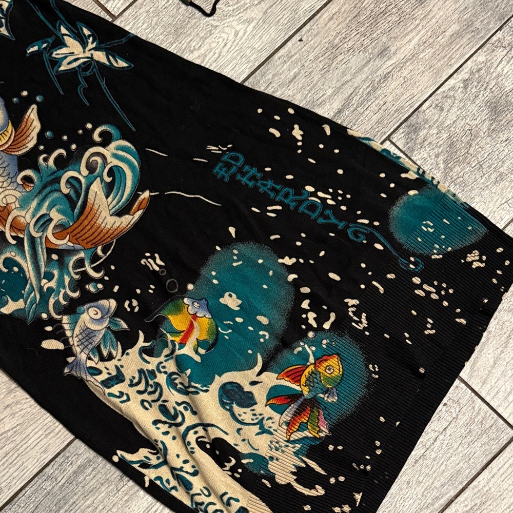 Ed Hardy laced  Black and Teal Artistic Dress - Picture 4 of 7